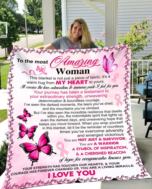 Amazing woman Breast Cancer Blanket